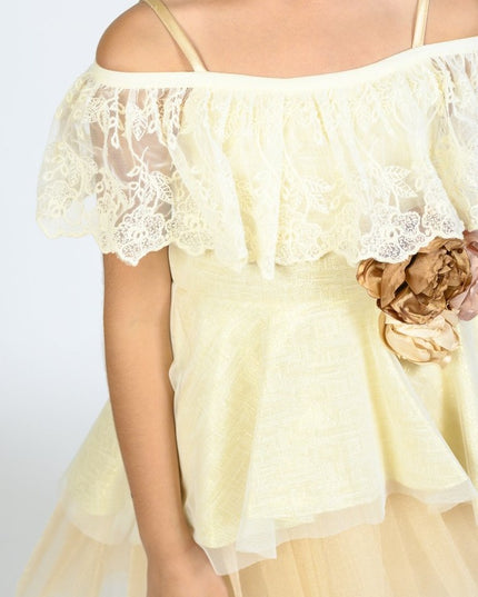 kid girl yellow tulleen dress