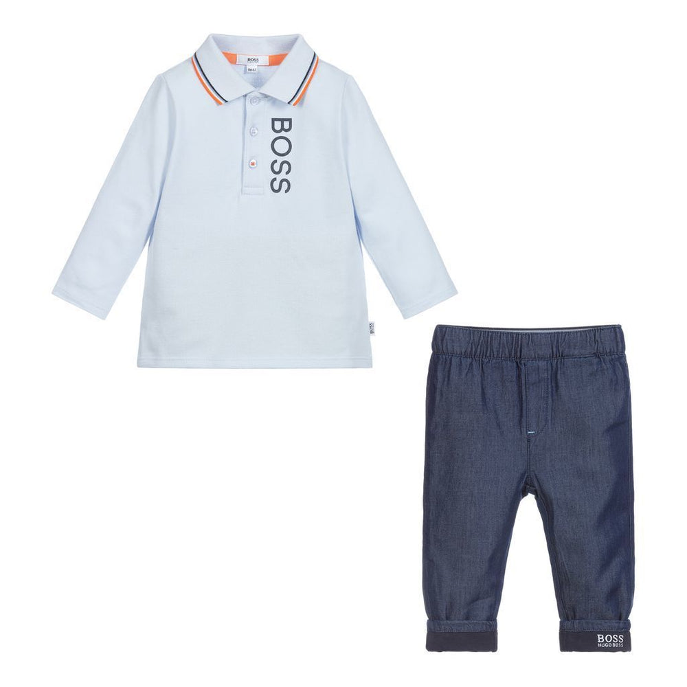 kids-atelier-boss-baby-boy-infant-toddler-blue-logo-polo-trousers-set-j9k065-z40