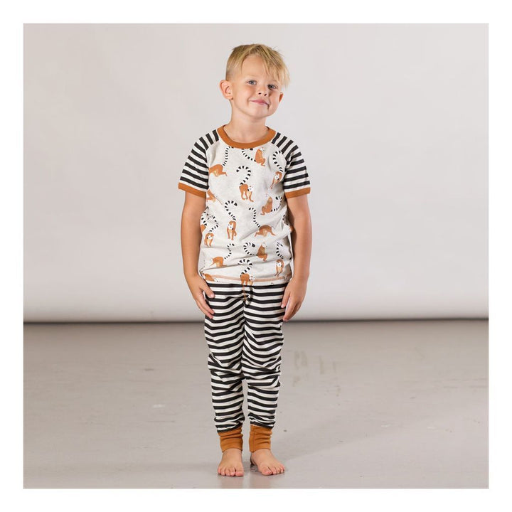 Beige Lemur Print Pajamas