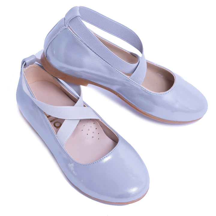Silver Satin Ballerina Flats