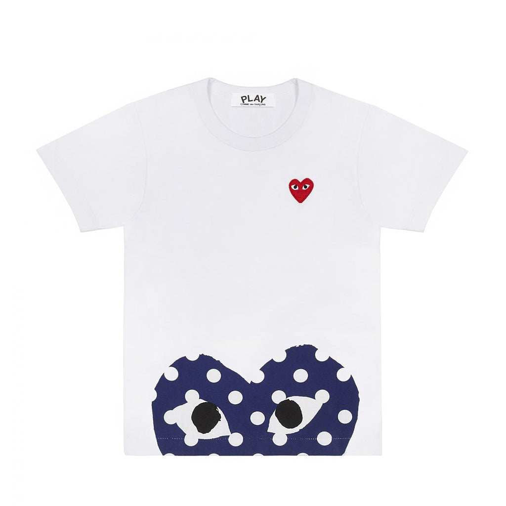 White Low Dotted Hearts T-Shirt