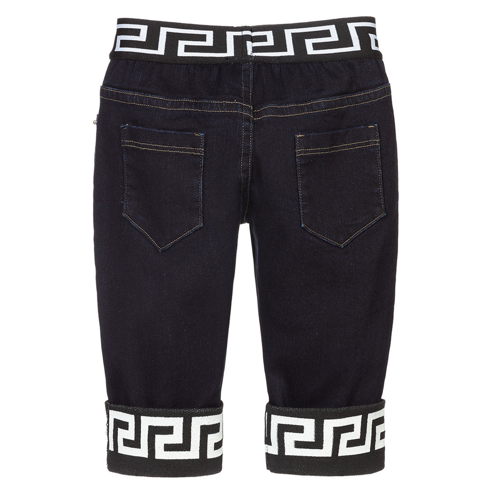 versace-Blue, Black & White Greca Jeans-1001643-1a01320-6u140