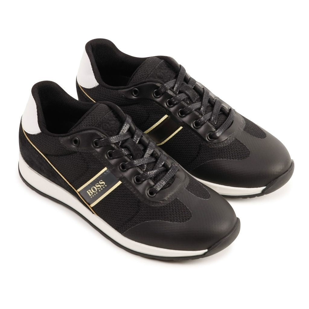 boss-Black & Gold Logo Shoes-j29257-09b