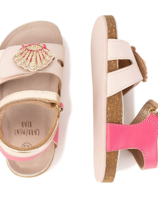 Beige Crown Strap Sandals