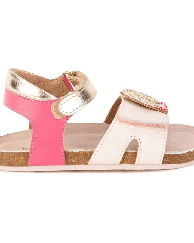 Beige Crown Strap Sandals