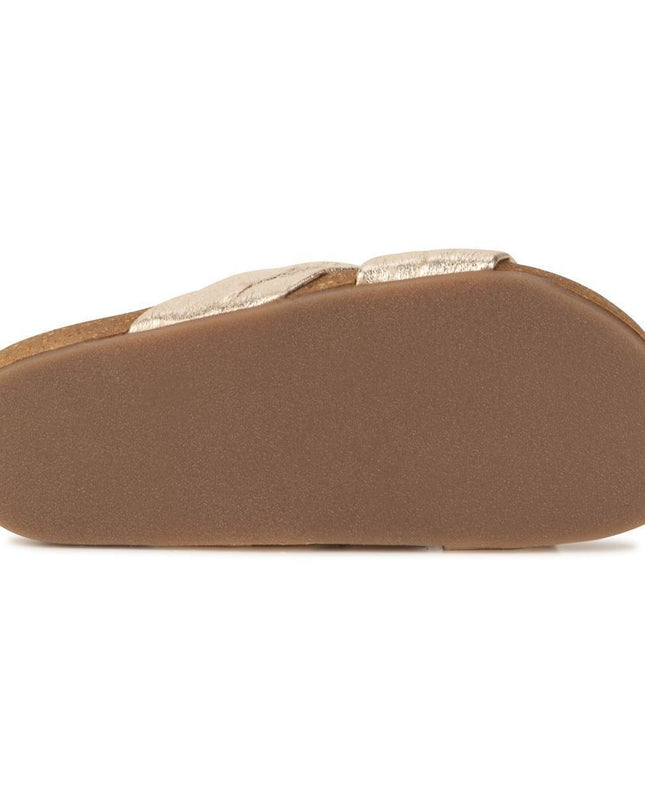 Gold Crown Satin Sandals