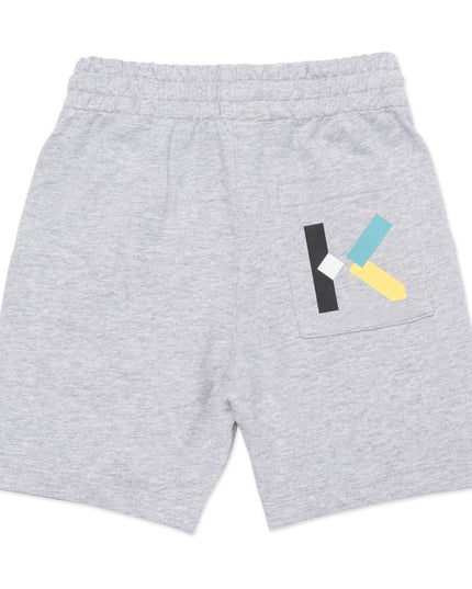 kenzo-Grey Marl Bermuda Shorts-k24035-a41