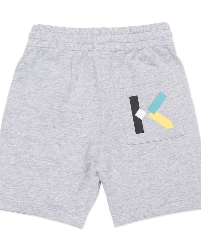 kenzo-Grey Marl Bermuda Shorts-k24035-a41