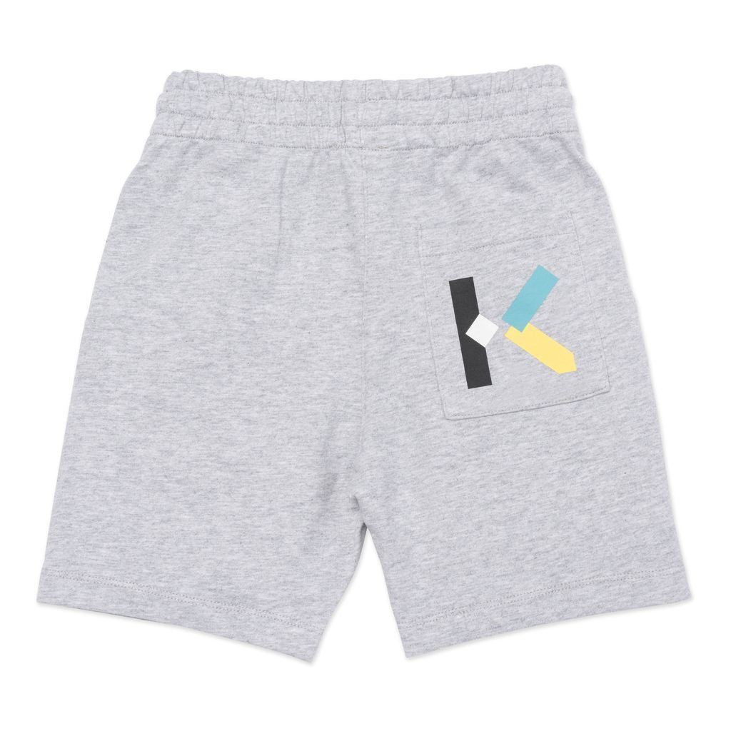 kenzo-Grey Marl Bermuda Shorts-k24035-a41