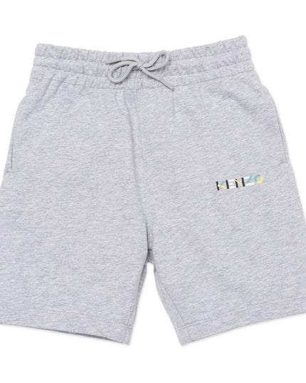 kenzo-Grey Marl Bermuda Shorts-k24035-a41