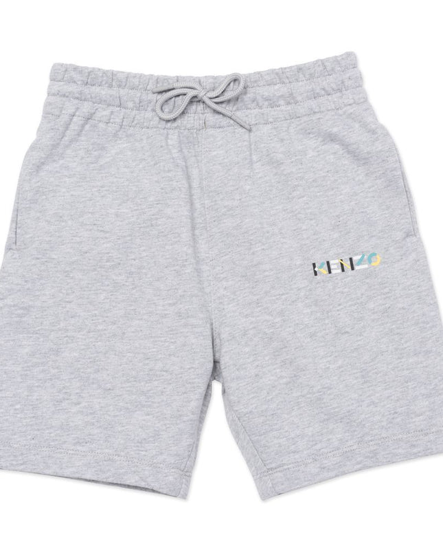 kenzo-Grey Marl Bermuda Shorts-k24035-a41