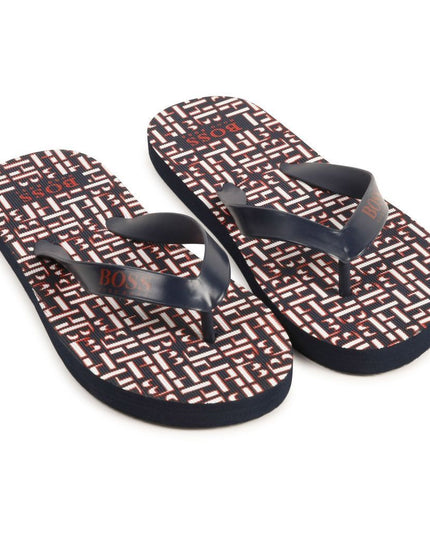 boss-Navy Logo Flip Flop-j29247-849