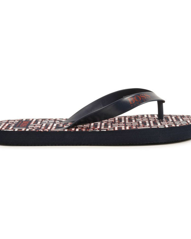 boss-Navy Logo Flip Flop-j29247-849