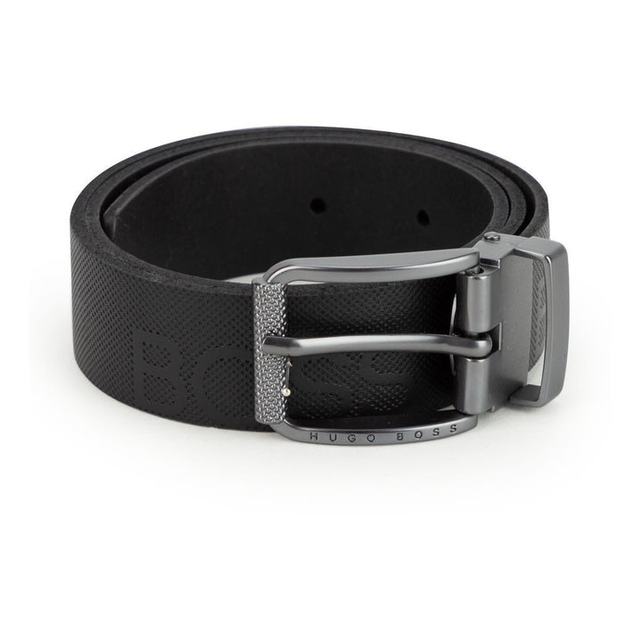 boss-Black Leather Logo Belt-j20302-09b