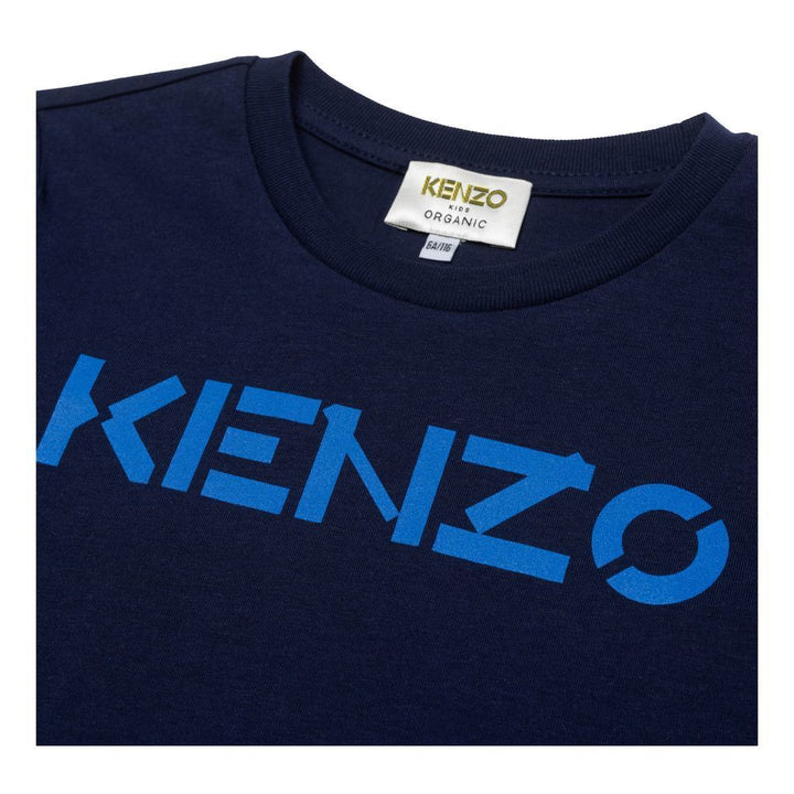 kenzo-Navy Logo Print T-Shirt-k25111-85t