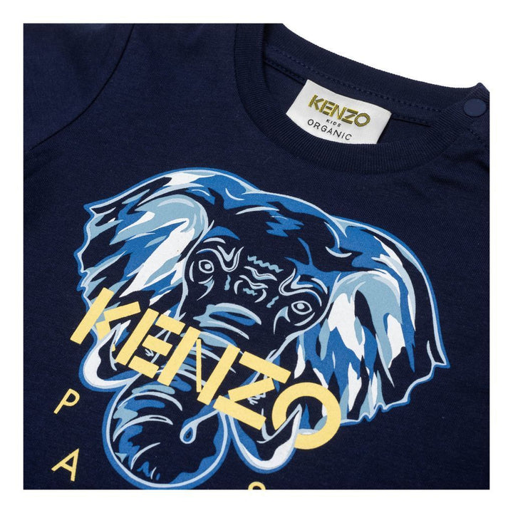 kenzo-Navy The Elephant T-Shirt-k05047-85t