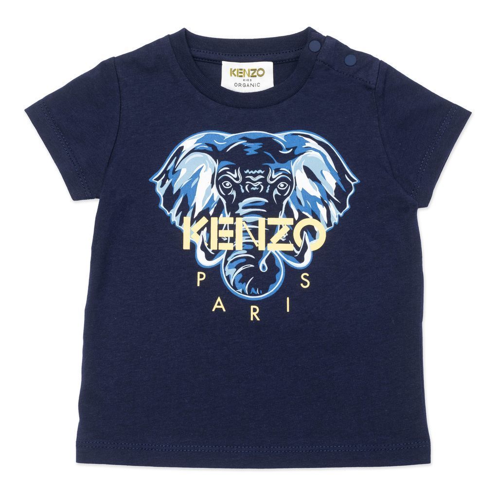 kenzo-Navy The Elephant T-Shirt-k05047-85t