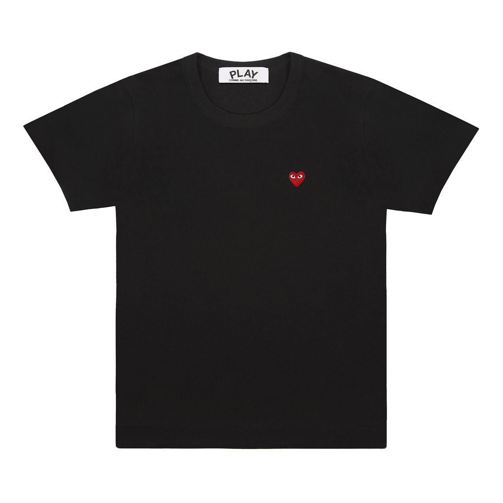 Comme Des Garcons-Black Embroidered Heart T-AZ-T107-051-1