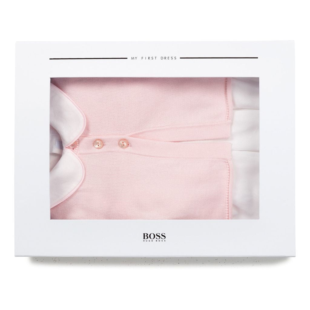 BOSS-NBG-WHITE   PINK-SET DRESS +TIGHTS-J9K070-N54