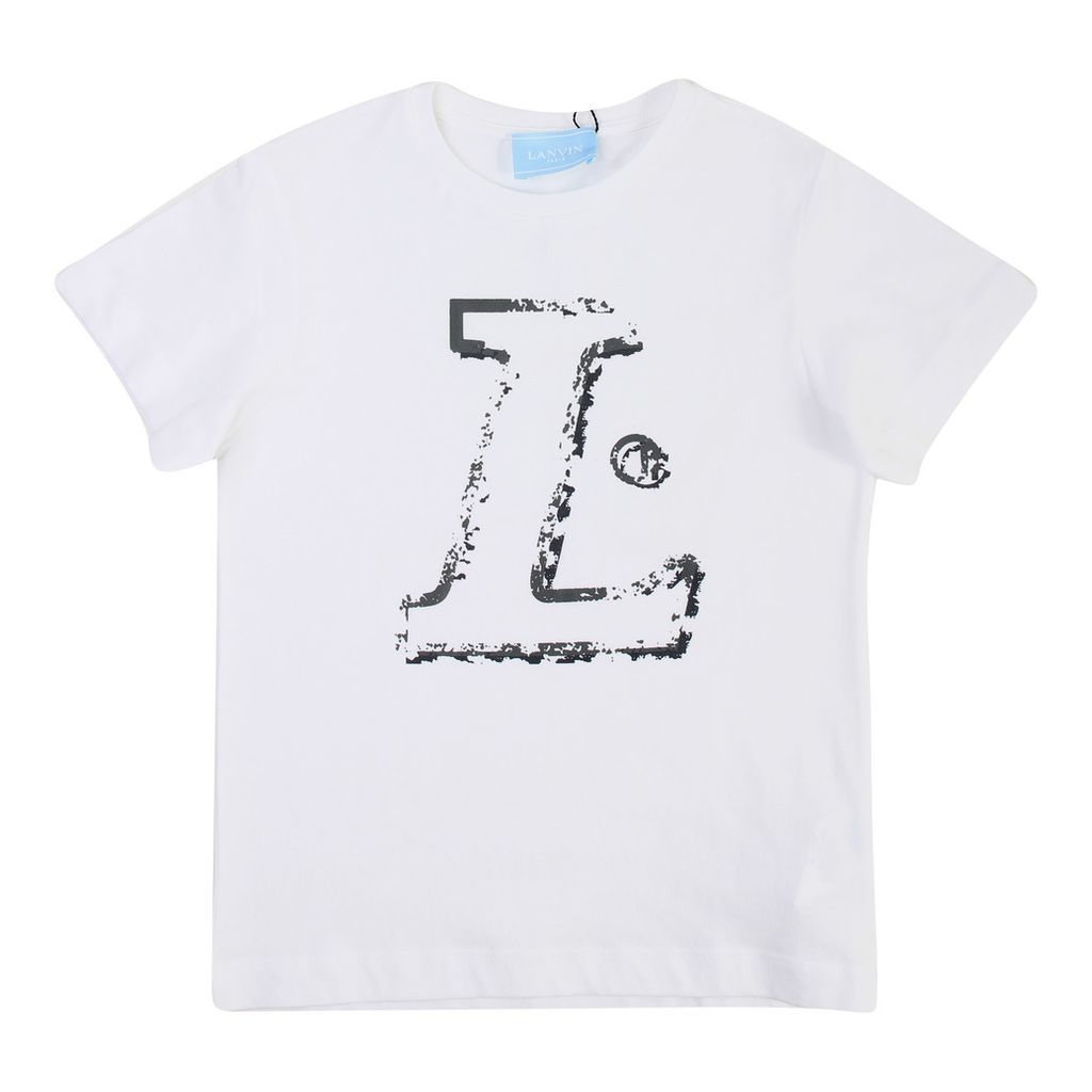 lanvin-White Logo T-Shirt-4i8031ib280100