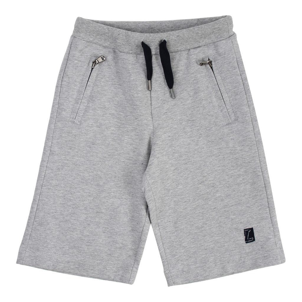 lanvin-Gray Logo Cotton Shorts-4i6139ib260905