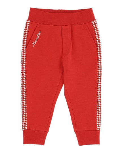 monnalisa-Red Cotton Trousers-398406rd-8018-0043