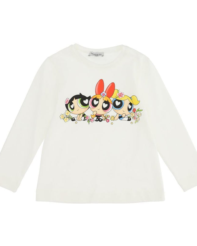 monnalisa-White Long Sleeve T-Shirt-8201-0001