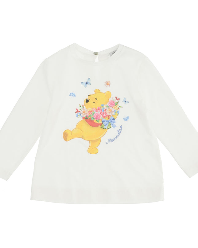 monnalisa-Winnie The Pooh White Long Sleeve T-Shirt-398614p6-8002-0001