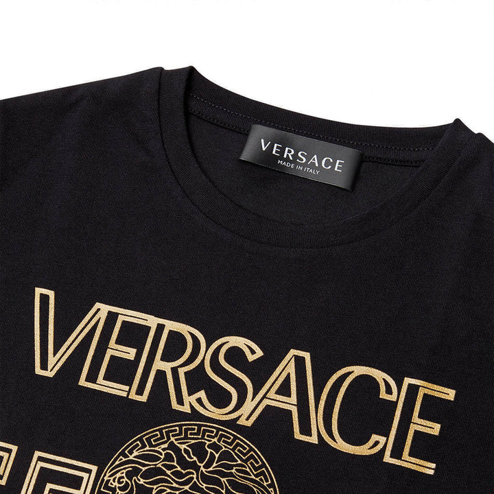 versace-Black & Gold Greca Print T-Shirt-1000129-1a01323-2b130