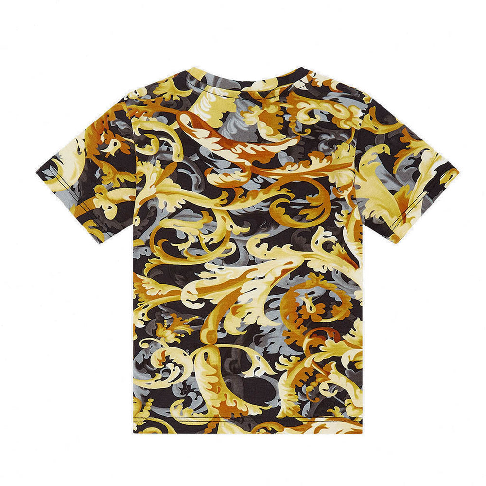 versace-Black & Gold Baroccoflage T-Shirt-1000102-1a01369-5b000