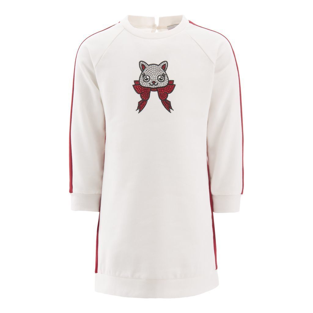 Red Crystal Cat Jersey Dress