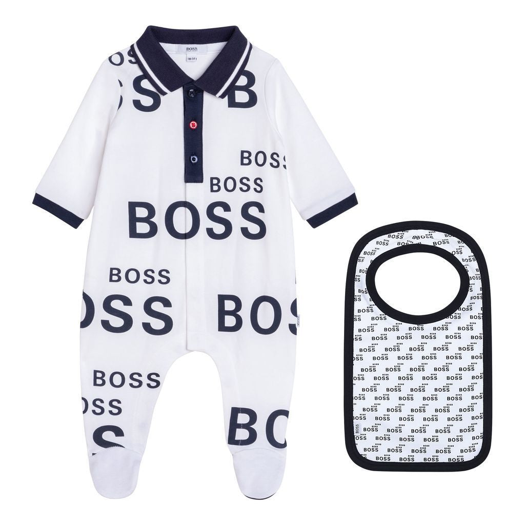 boss-White Pyjamas & Bib-j98335-10b