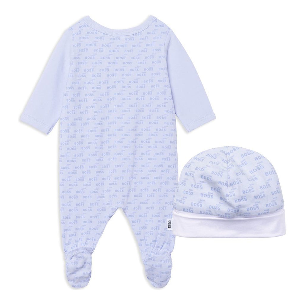 boss-Blue Pyjamas & Pull On Hat Set-j98329-771