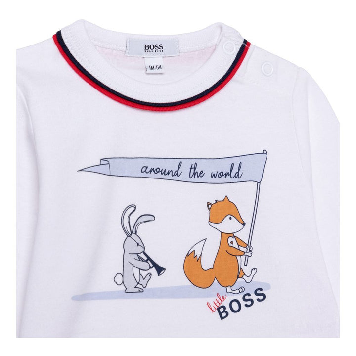 boss-White Rabbit & Squirrel Print T-Shirt-j95317-10b