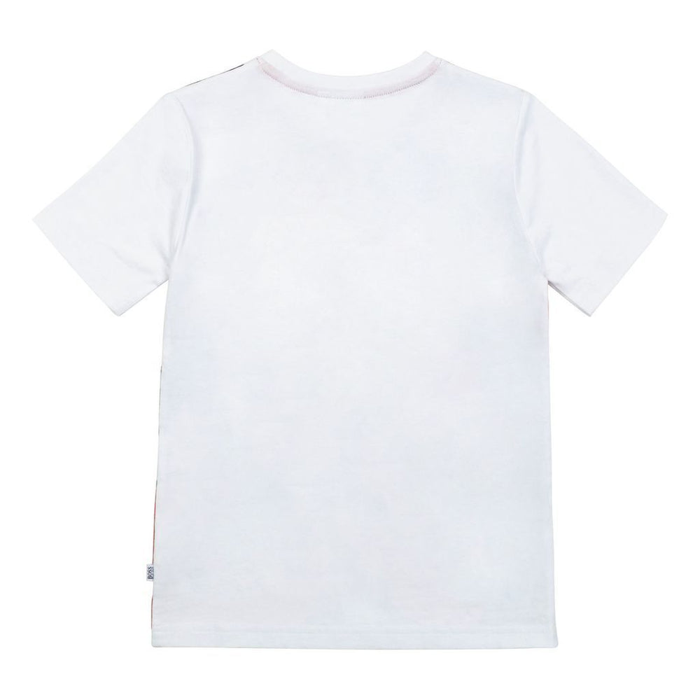boss-White Large Logo T-Shirt-j25n19-10b