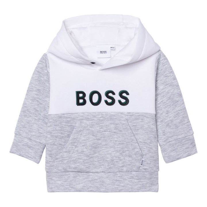 boss-Gray Hooded Sweatshirt-j05894-a32