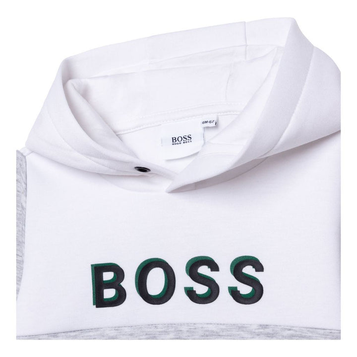 boss-Gray Hooded Sweatshirt-j05894-a32