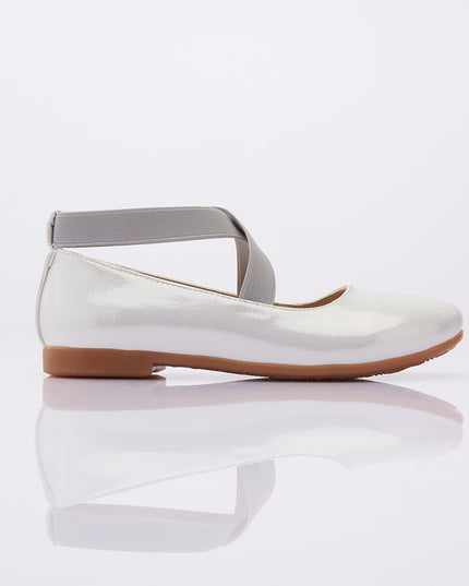 Toddler White Satin Ballerina Flats