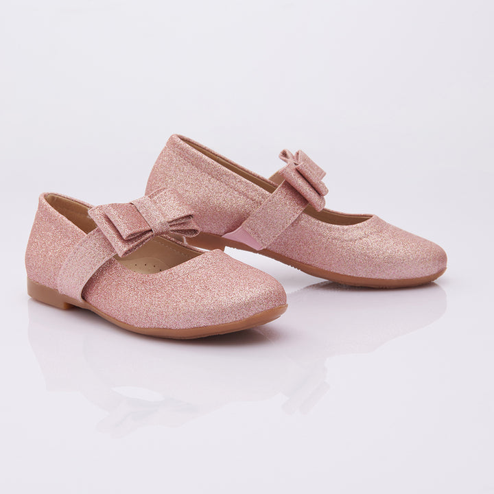 Sparkly Pink Bow Flats