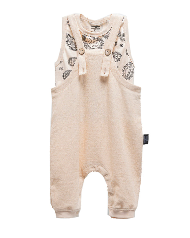 Beige Paisley Overall Set