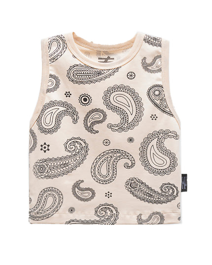 Beige Paisley Overall Set