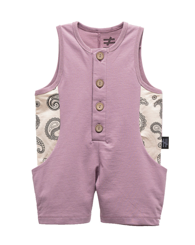 Purple Paisley Trim Romper