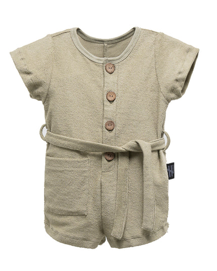 Khaki Buttoned Jumpsuit