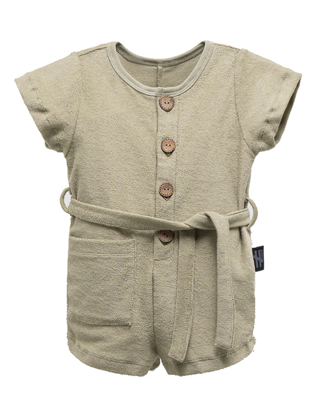Khaki Buttoned Jumpsuit