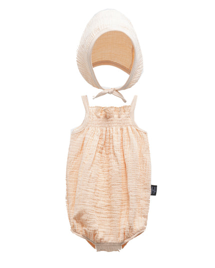 Beige Bodysuit & Cap Set