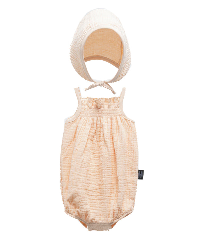 Beige Bodysuit & Cap Set