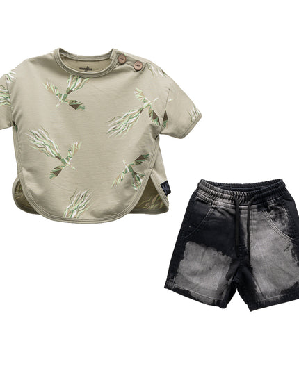 Khaki Crane Denim Outfit