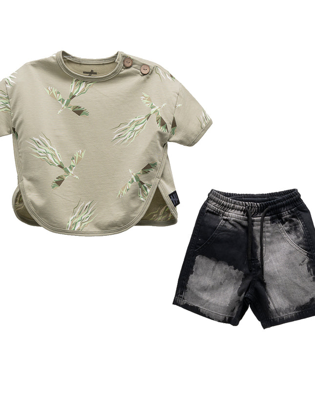 Khaki Crane Denim Outfit