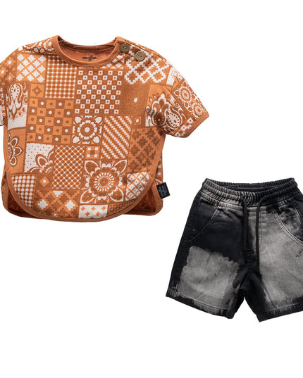 Cinnamon Mosaic Denim Outfit