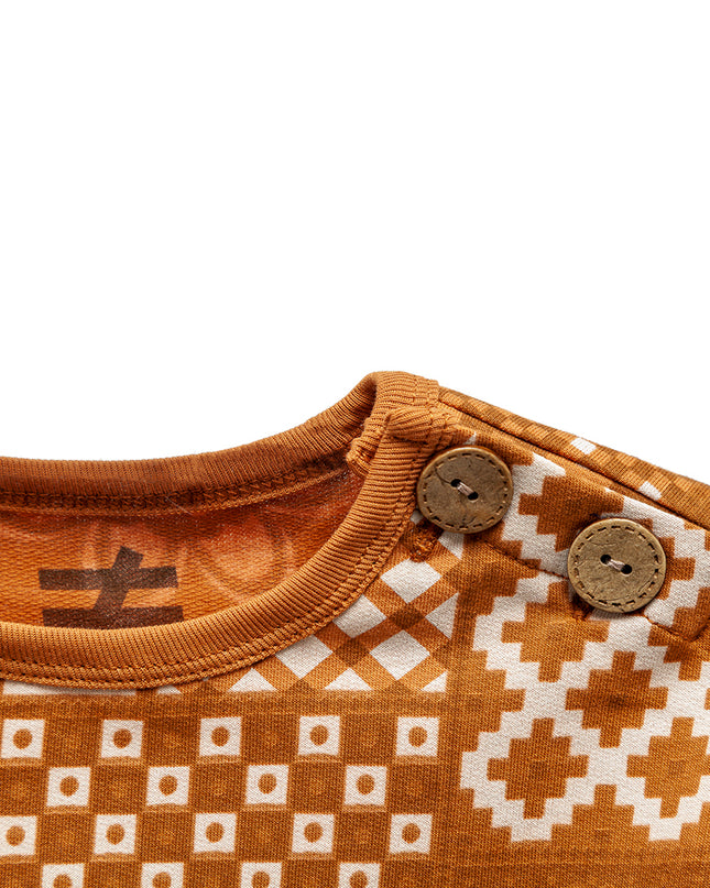 Cinnamon Mosaic Denim Outfit